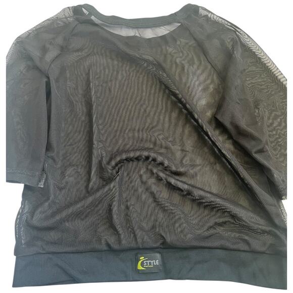 i-Style 5-pc black mesh culottes, legging, bike short, long & short sleeve crop - Picture 4 of 11